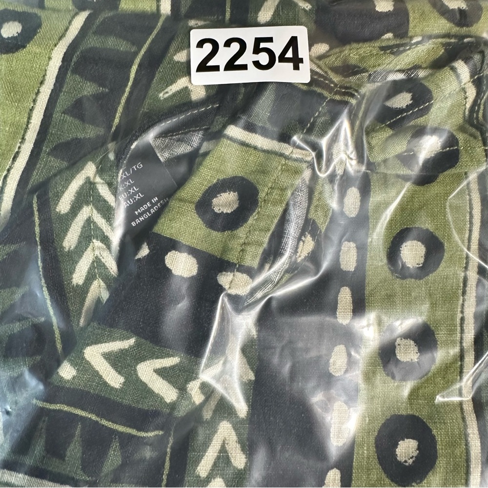 Tahari 100% Linen Boxy Fit‎ Tribal Print Cropped Tank Top Size XL Boho Festival - Picture 6 of 6